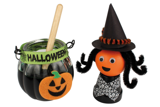 Set de 12 stickers citrouille en feutrine - Accessoires créatifs Halloween - 10doigts.fr