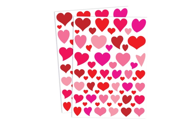 Set de 2 planches de gommettes coeurs Déco camaieu de rose - Gommettes cœur : des cœurs adhésifs pour vos activités créatives - 10doigts.fr