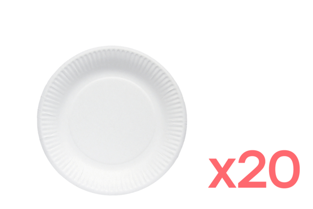 Set de 20 petites assiettes en carton blanc - Décorations de table - 10doigts.fr