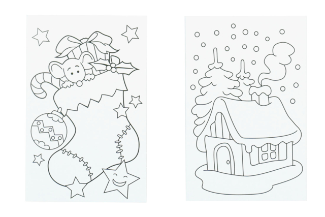Set de 4 cartes postales de Noël + enveloppes - Cartes de voeux - 10doigts.fr