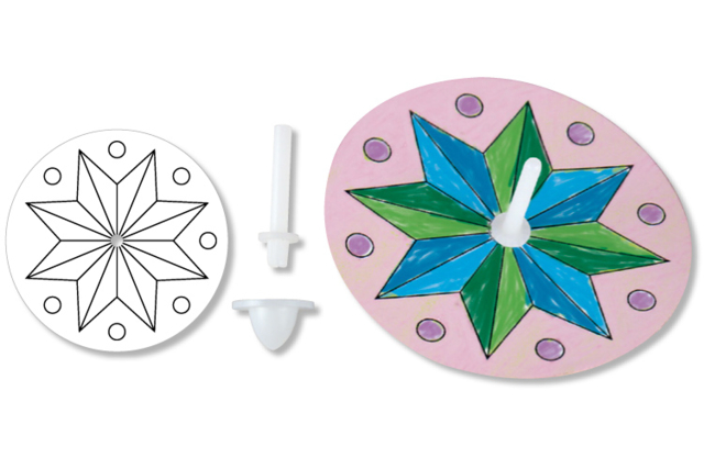 Set de 4 toupies à colorier  - Coloriage - 10doigts.fr