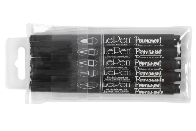 Set de 5 feutres à dessin noir - Marqueurs permanents : une tenue indélébile sur toutes les surfaces - 10doigts.fr