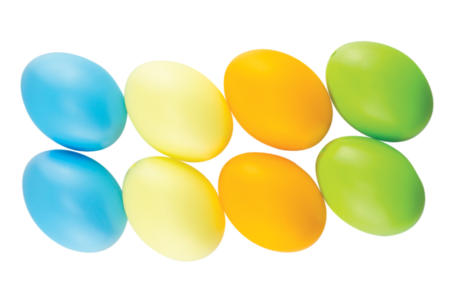 set de 8 oeufs colorés en plastique - Oeufs de Pâques créatif - 10doigts.fr