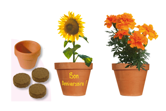 Set "Horticulteur" - 6 pots terre cuite  + terreau - Jardinage enfants - 10doigts.fr