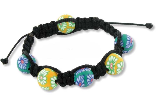 Shamballa avec perles en pâte polymère Millefioris - Bijoux Shamballas - 10doigts.fr