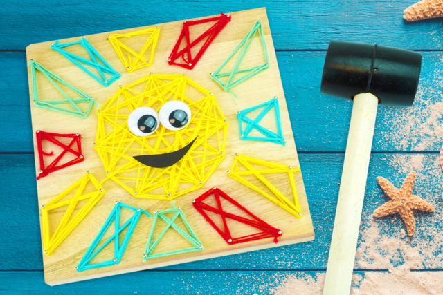 Soleil String art - Fils à  broder - 10doigts.fr