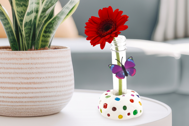Soliflore papillon et pâte à modeler - Décorations à coller - 10doigts.fr
