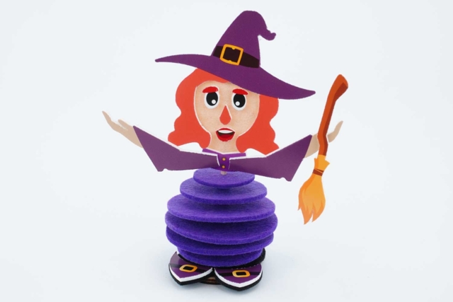 sorcière d'halloween en feutrine - Kits créatifs Halloween - 10doigts.fr