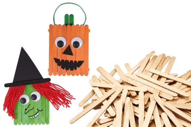 sorcière en bâtons d'esquimaux - Accessoires en bois - 10doigts.fr