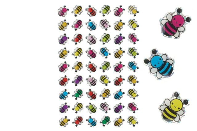 Stickers 3D brillants "abeilles" - 54 pcs - Gommettes en relief : des stickers 3D pour des dessins en volume - 10doigts.fr
