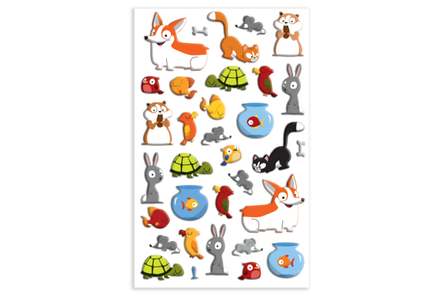 Stickers 3D epoxy - Aniamxu domestiques - Des gommettes animaux pour créer et apprendre dès la maternelle - 10doigts.fr