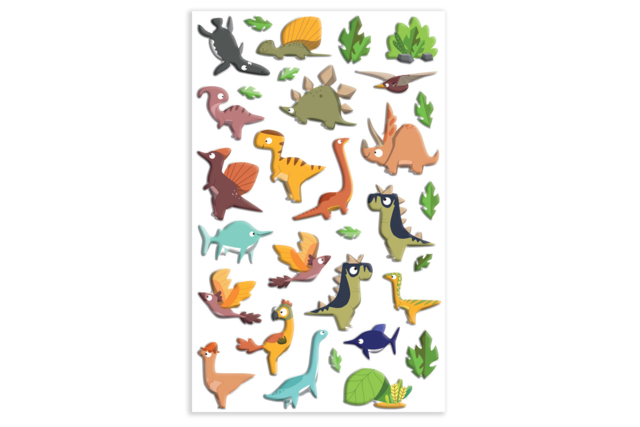 Stickers 3D epoxy - Dinosaures - Des gommettes animaux pour créer et apprendre dès la maternelle - 10doigts.fr