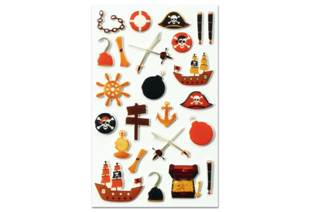 Stickers 3D epoxy - Pirates - Gommettes Histoires et décors - 10doigts.fr
