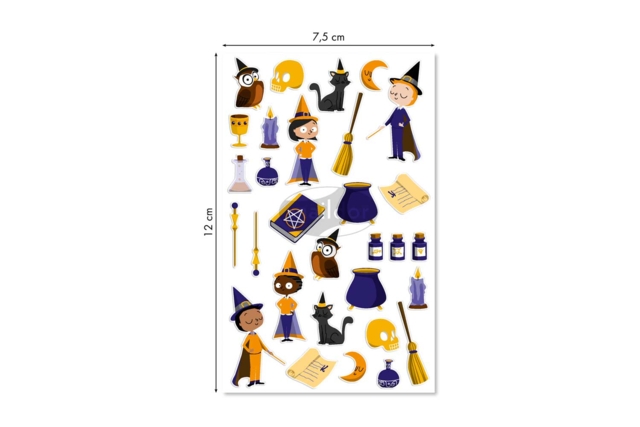 Stickers 3D epoxy - Sorciers magie - Gommettes Halloween - 10doigts.fr