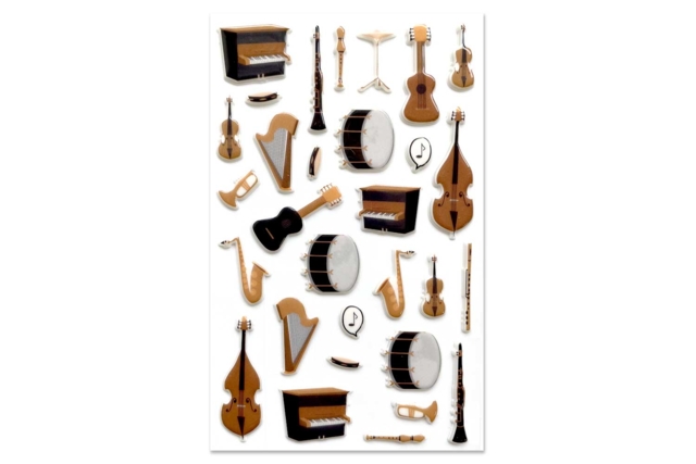 stickers 3d musique - Gommettes Histoires et décors - 10doigts.fr