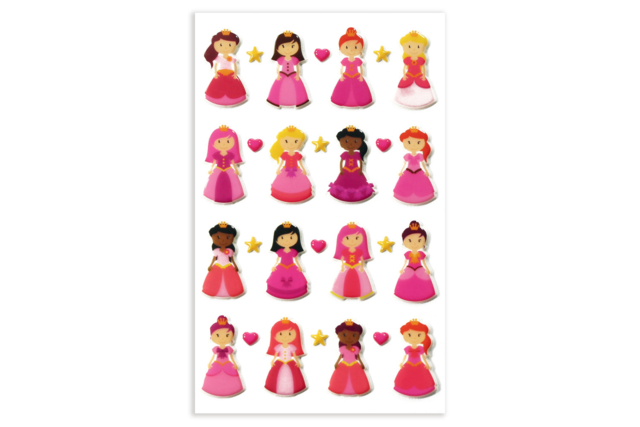 stickers 3D - princesses - Gommettes Histoires et décors - 10doigts.fr
