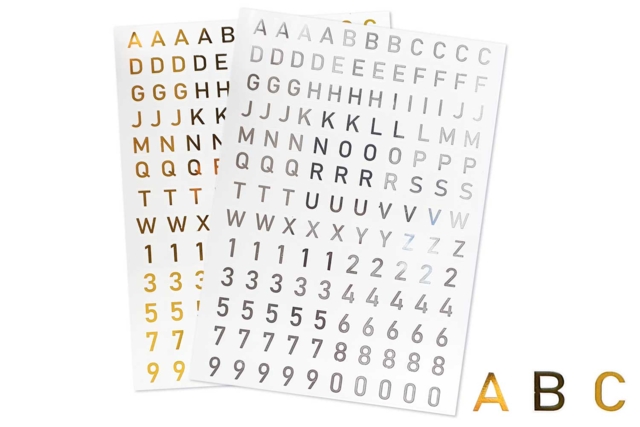 Stickers chiffres et alphabet transparents argentés x 137 pcs - Gommettes Alphabet, messages - 10doigts.fr