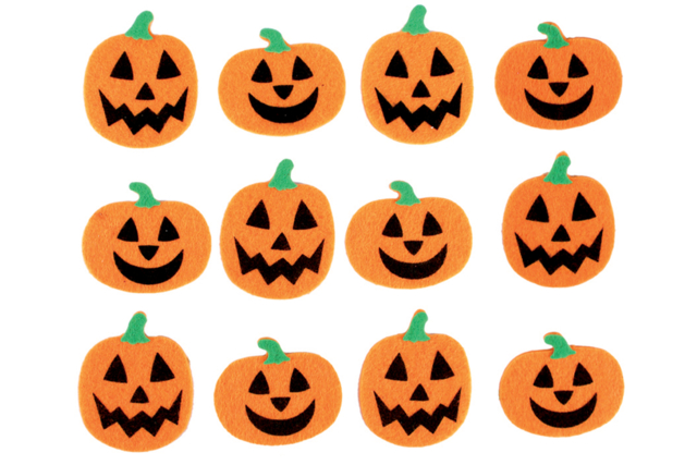 stickers citrouille feutrine - Accessoires créatifs Halloween - 10doigts.fr
