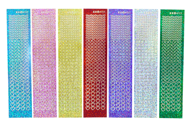 stickers coeurs holographiques - Strass autocollants - 10doigts.fr