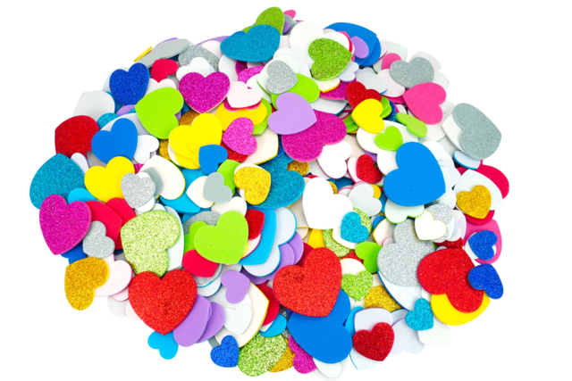 stickers coeurs mousse EVA - Décorations coeurs pour des créations pleines d'amour - 10doigts.fr