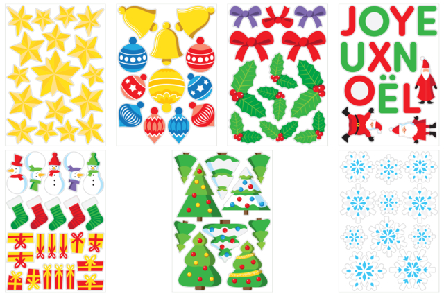 stickers de noel fenêtres - Décors de fenêtres Noël - 10doigts.fr