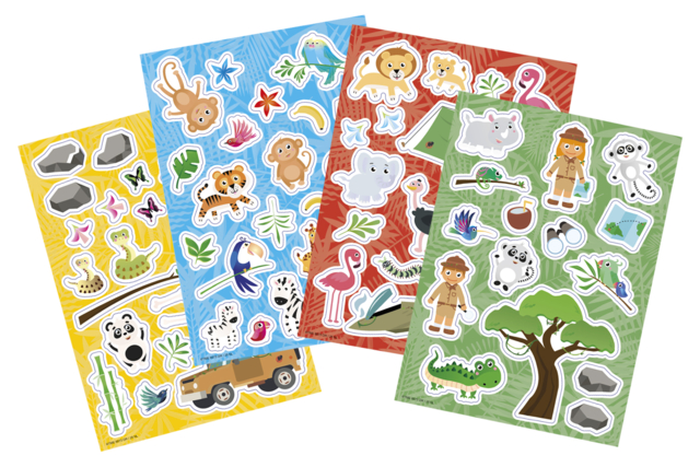 stickers fenêtres la jungle - Des gommettes animaux pour créer et apprendre dès la maternelle - 10doigts.fr