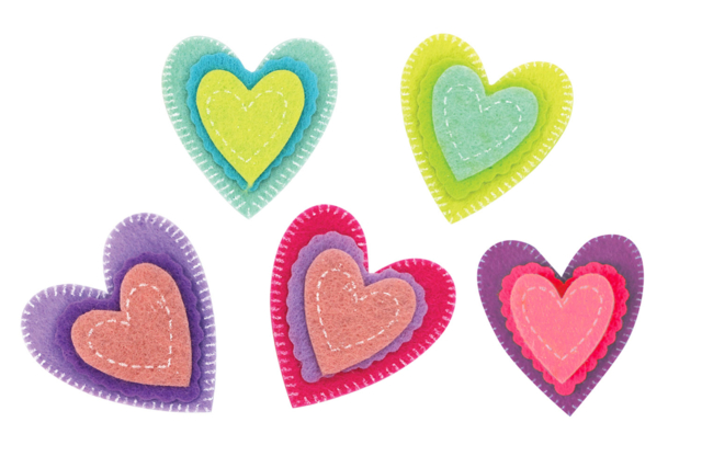Stickers feutrine coeur - Stickers en feutrine : du relief et de la texture dans vos créations - 10doigts.fr
