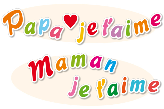 Stickers lettres de "Maman je t'aime" et "Papa je t'aime" - Gommettes Fête des parents : personnaliser vos cadeaux avec amour - 10doigts.fr