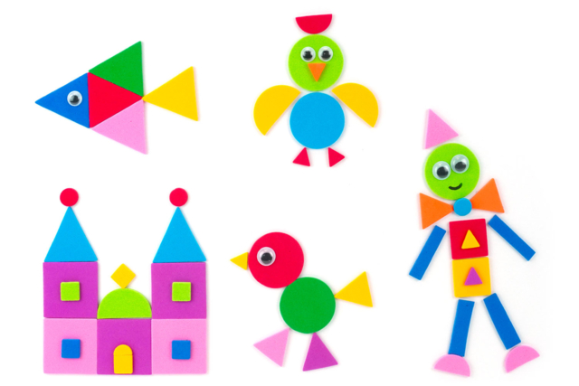 stickers mousse EVA formes assorties - Stickers mousse : donnez du volume à vos créations - 10doigts.fr
