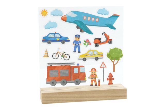 stickers pour fenêtres transport - Gommettes transports, métiers et chantier pour inventer et créer - 10doigts.fr