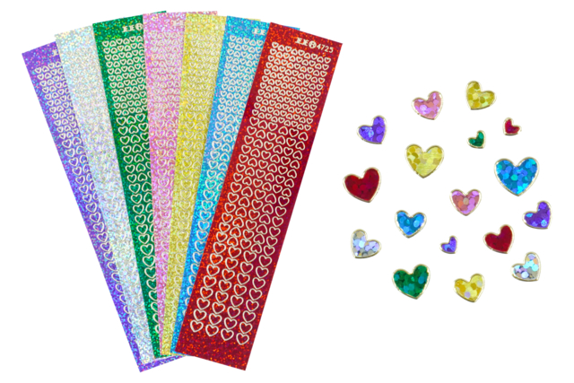 stickers strass coeurs - Strass autocollants - 10doigts.fr