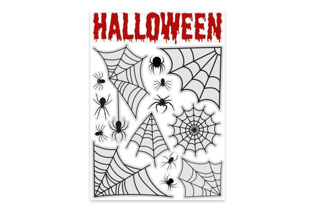 stickers toiles araignées - Kits créatifs Halloween - 10doigts.fr