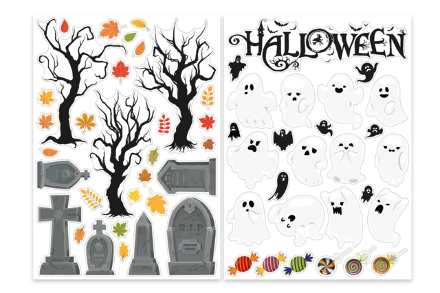 stickers tombes fantomes - Kits créatifs Halloween - 10doigts.fr