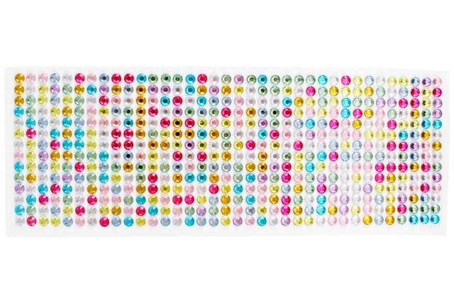 Strass autocollants en bande, multicolore - 504 pcs - Strass : apportez de l'éclat à toutes vos créations - 10doigts.fr