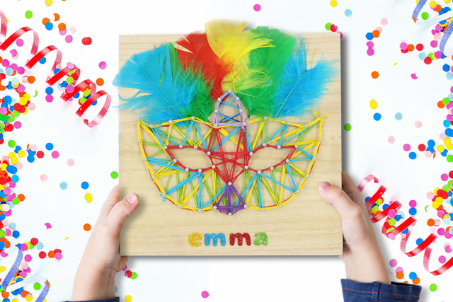 String Art : Masque de carnaval - Fils à  broder - 10doigts.fr