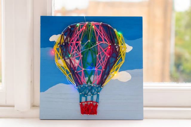 String Art Montgolfière - String Art pour enfants : l'art de créer avec des fils - 10doigts.fr