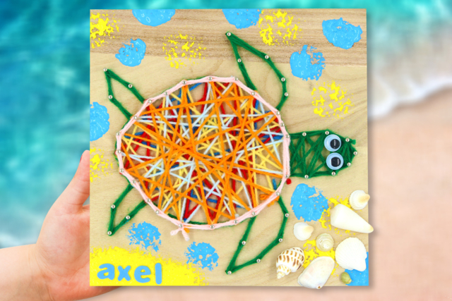 String Art : Tortue - String Art pour enfants : l'art de créer avec des fils - 10doigts.fr