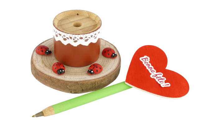 stylo cadeau fête des mères - Objets en bois à décorer pour le bureau - 10doigts.fr