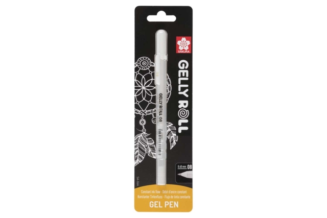 Stylo gel Sakura - Blanc 08 - Feutres calibrés et fineliners pour le dessin de précision - 10doigts.fr