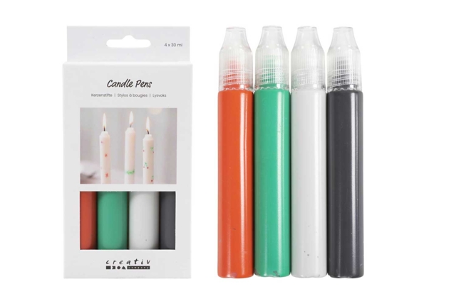 Stylos à bougies – 4 couleurs noel - Décorations pour bougies - 10doigts.fr