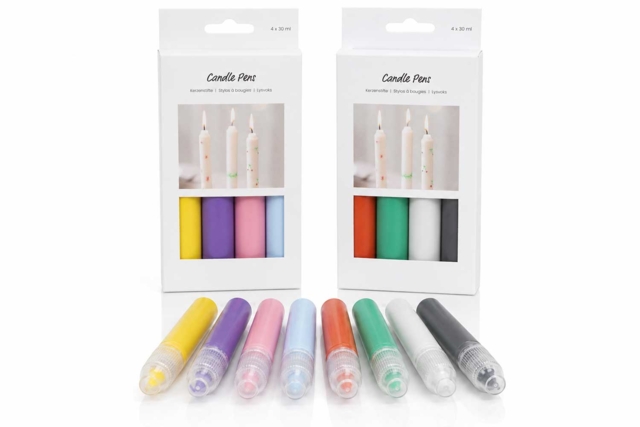 Stylos à bougies – 8 couleurs - Décorations pour bougies - 10doigts.fr