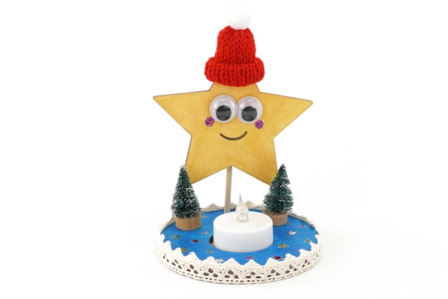Support bougie étoile noel - Bougeoirs et photophores à décorer - 10doigts.fr