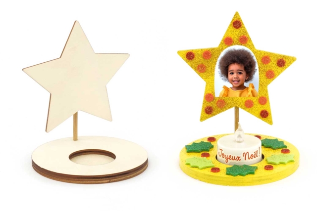 Support bougie étoile parents - Bougeoirs et photophores à décorer - 10doigts.fr