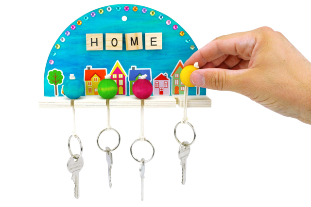 support clé home - Décorations à coller - 10doigts.fr