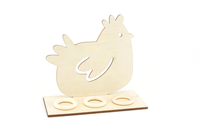 Support Oeuf Decorer Bois Poule - Supports de Pâques à décorer - 10doigts.fr