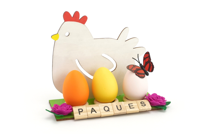 support oeufs de pâques et papillons - Décorations à coller - 10doigts.fr