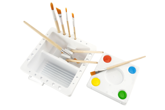 support pour pinceaux et palette - Palettes et rangements - 10doigts.fr