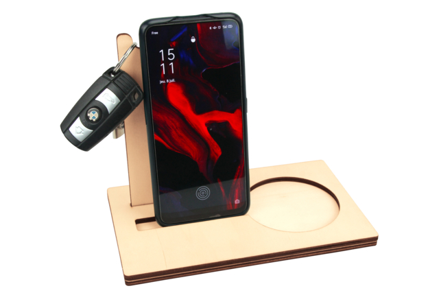 support téléphone en bois en kit - Objets pour le bureau : personnalisez votre espace de travail - 10doigts.fr