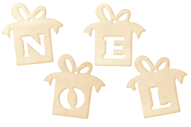 suspension cadeau - Décorations de Noël en bois à décorer - 10doigts.fr