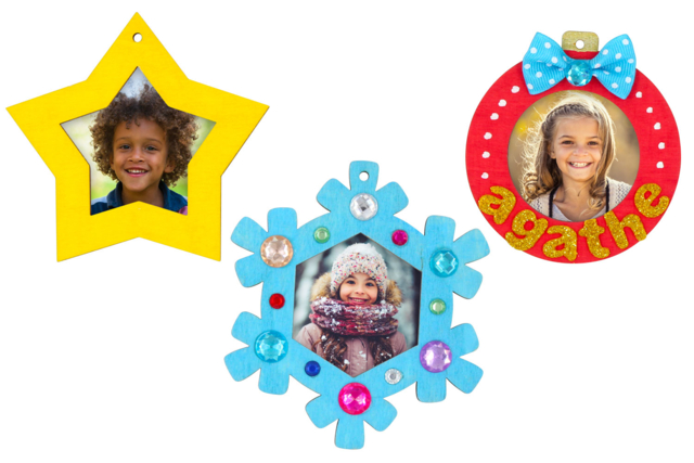 suspensions cadres - Décorations de Noël en bois à décorer - 10doigts.fr